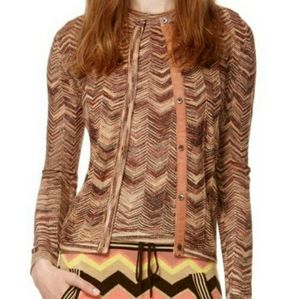 💥💥NWOT💥💥 Missoni Target Tan Gold Multi Zigzag Tank & Cardigan Sweater Set M
